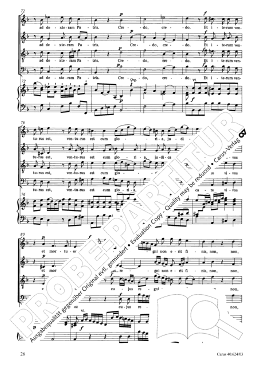 Missa brevis in F major 4-Part scores gallery preview page 27