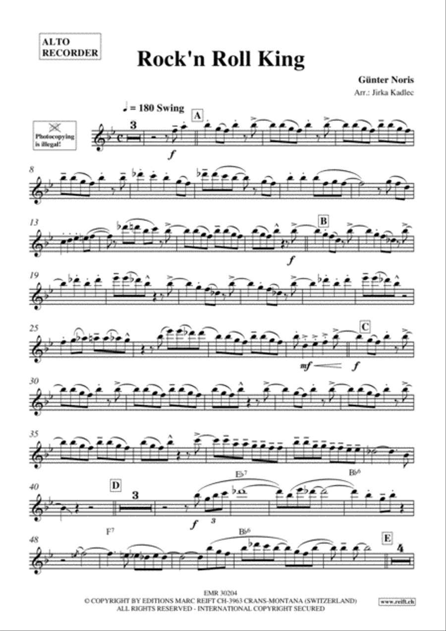 Rock'n Roll King Alto Recorder scores gallery preview page 2