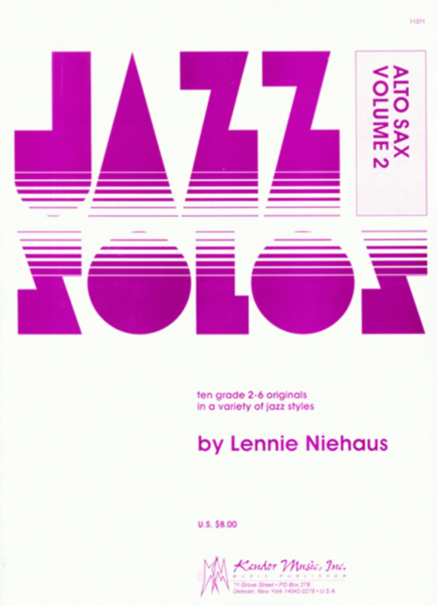 Jazz Solos For Alto Sax, Volume 2