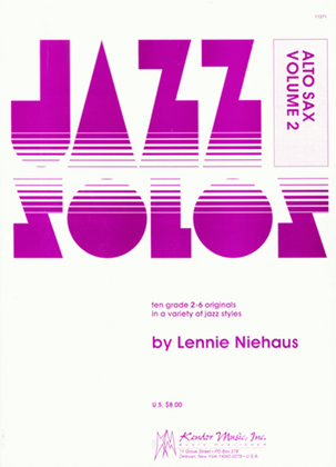 Book cover for Jazz Solos For Alto Sax, Volume 2