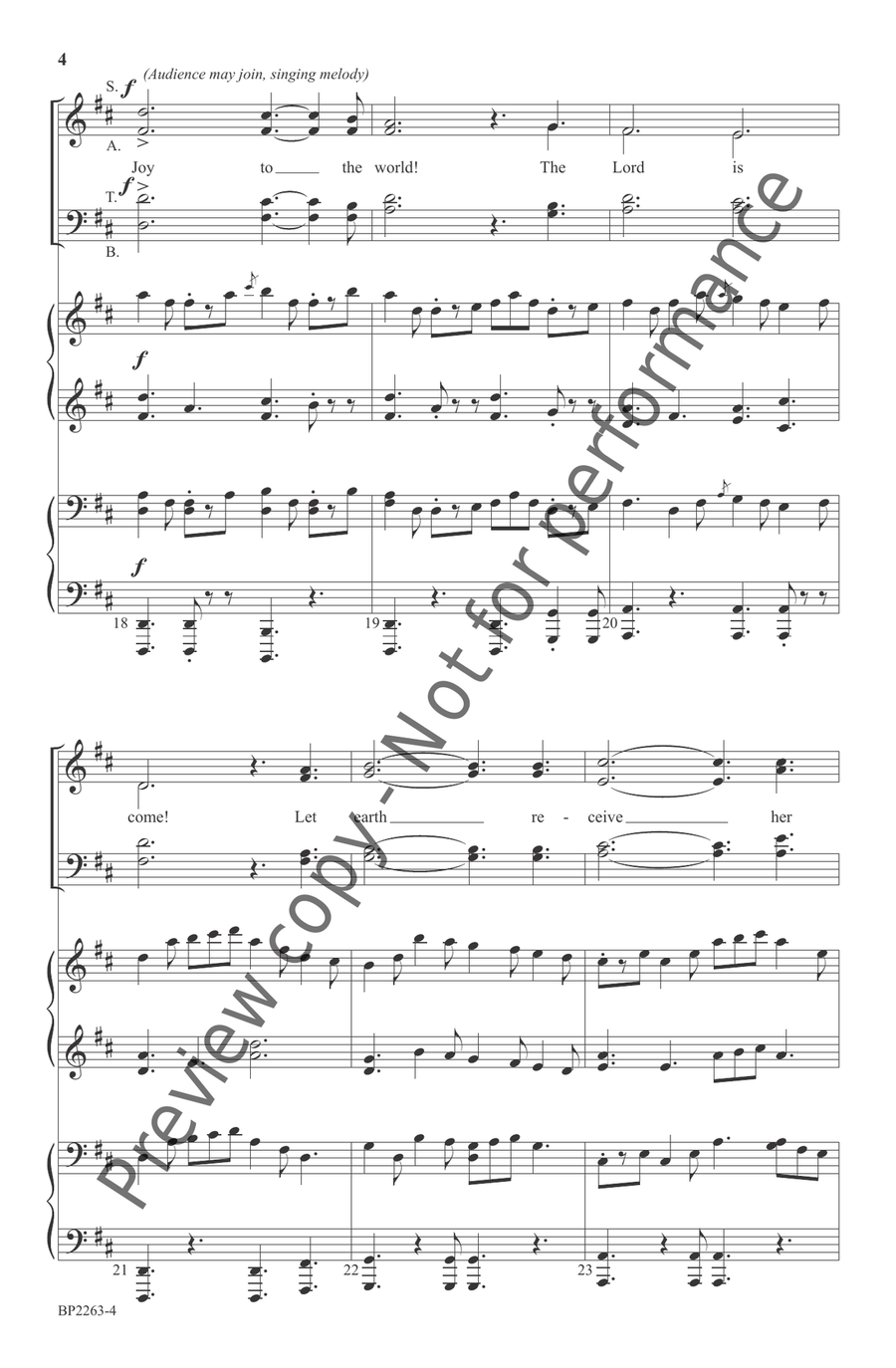 Joy to the World! 4-Part scores gallery preview page 6