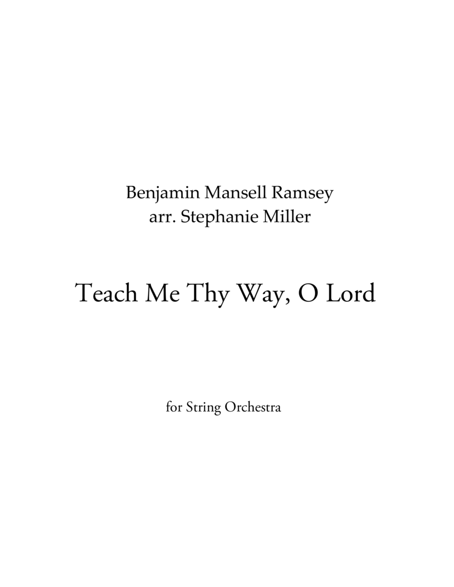 Teach Me Thy Way, O Lord Teach Me Thy Way, O Lord String Orchestra scores gallery preview page 1