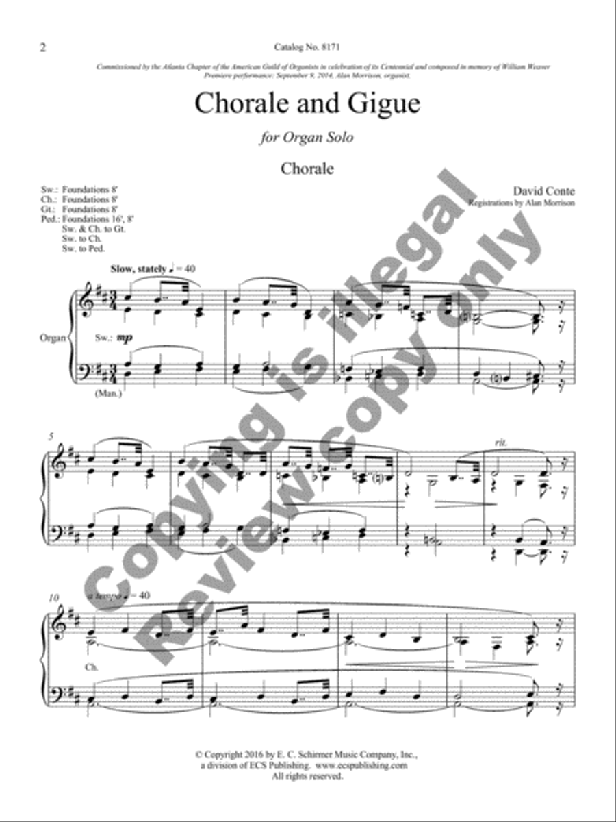 Chorale and Gigue Organ Solo scores gallery preview page 3