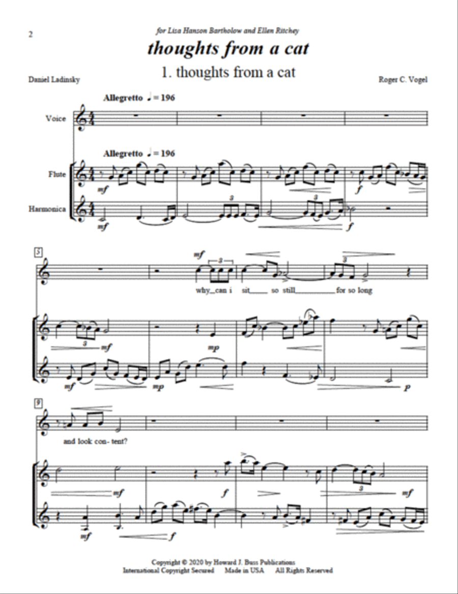 Thoughts from a Cat Flute scores gallery preview page 2