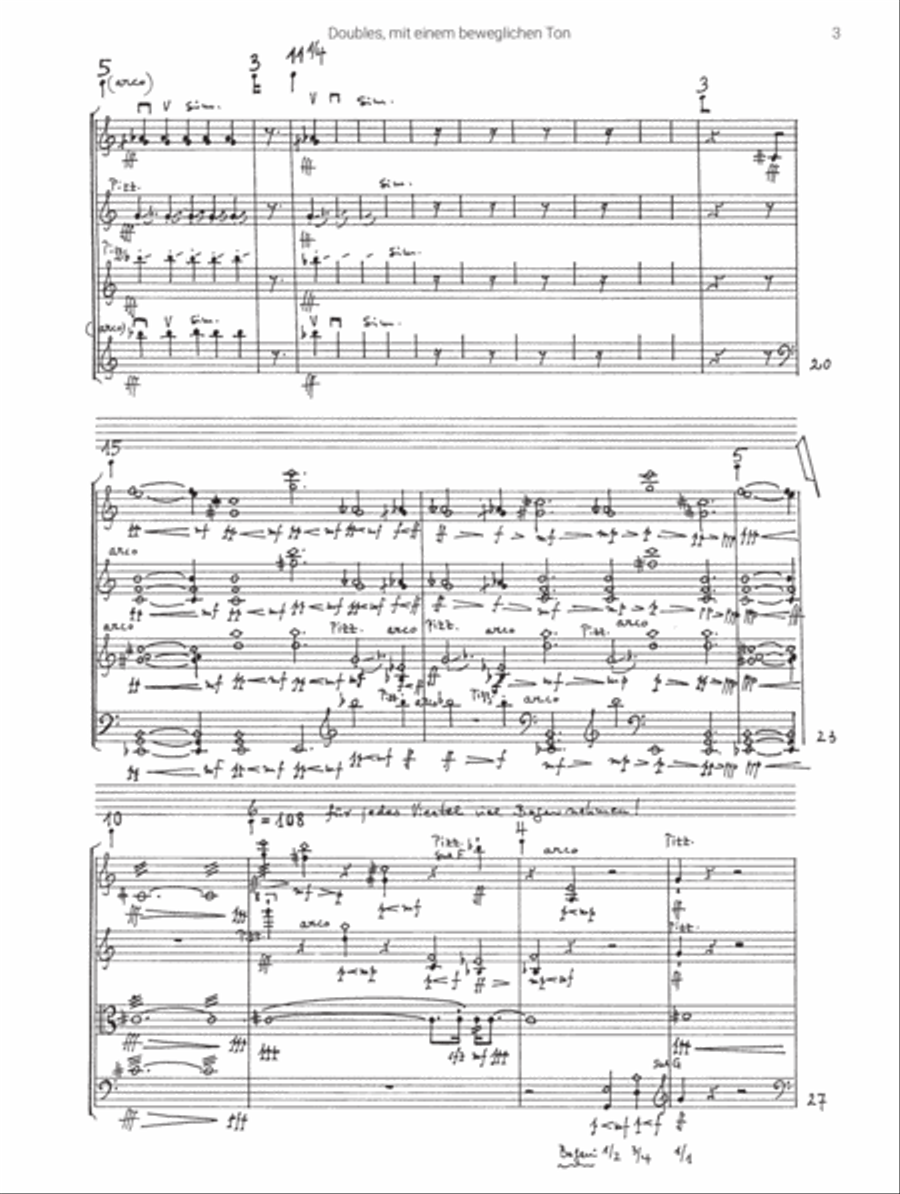 Doubles, mit einem beweglichen Ton String Quartet scores gallery preview page 3
