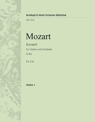 Book cover for Violin Concerto [No. 4] in D major K. 218