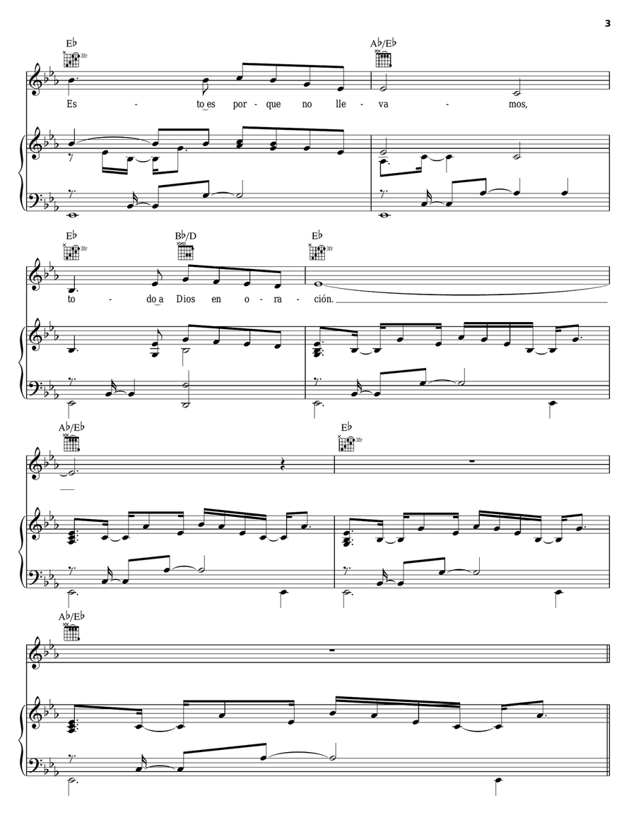 Oh Qué Amigo Nos Es Cristo (Oh What A Friend We Have In Jesus) Piano, Vocal, Guitar scores gallery preview page 3