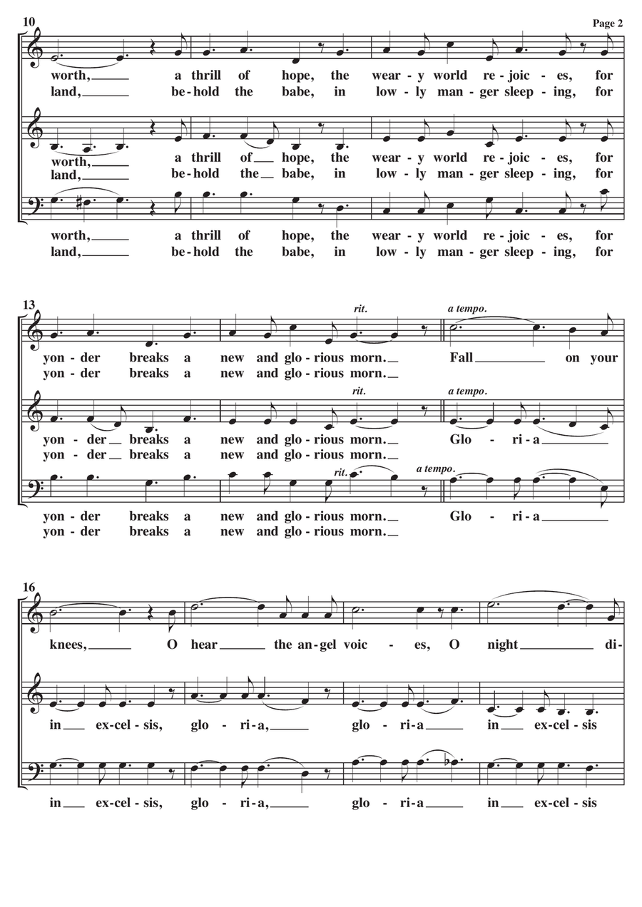 O Holy Night A Cappella SAB 3-Part scores gallery preview page 2