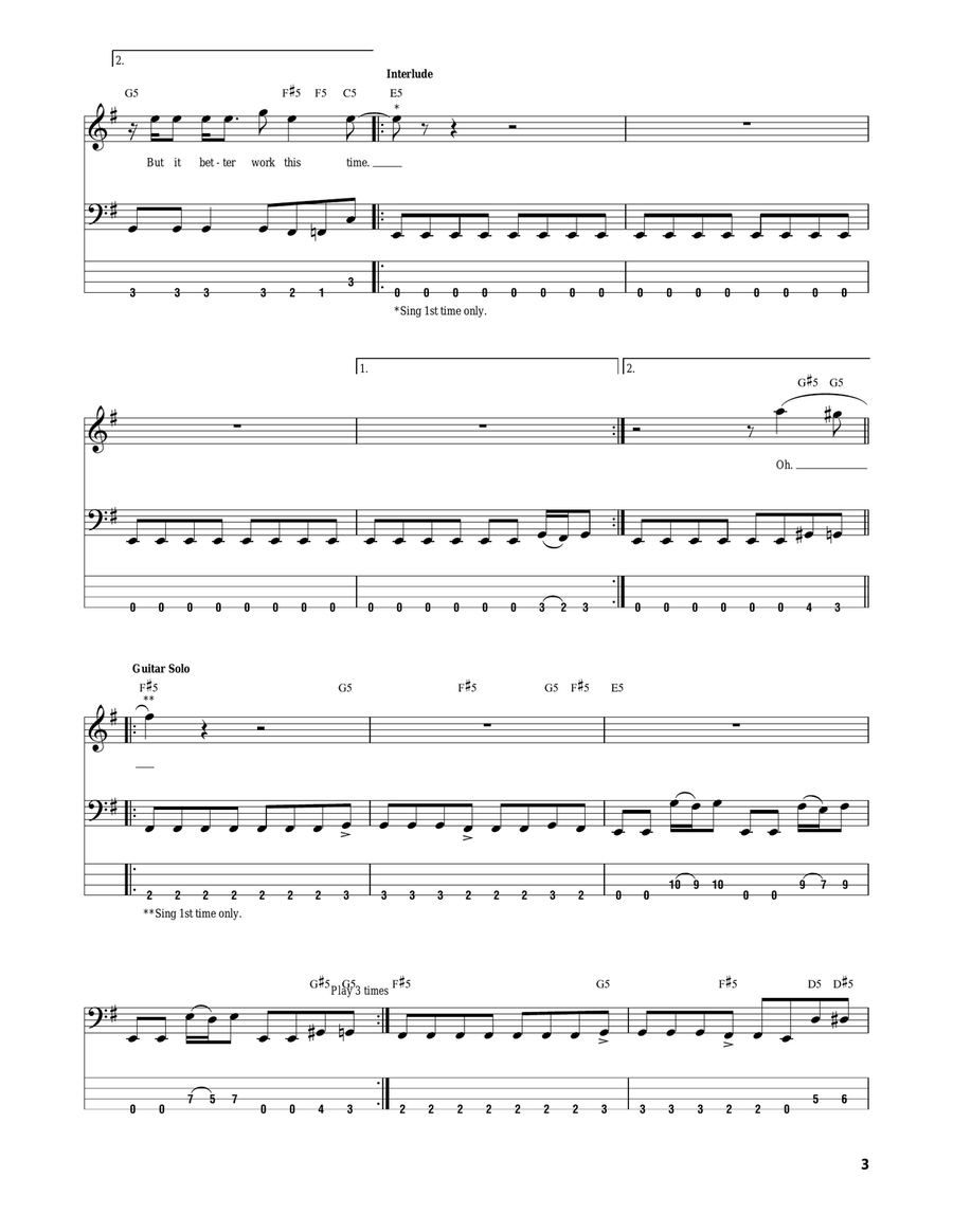 Peace Sells Peace Sells Acoustic Guitar scores gallery preview page 3