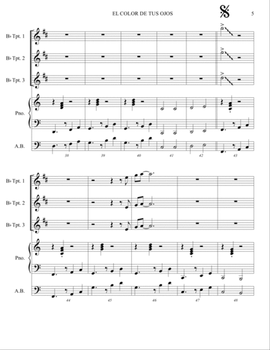 EL COLOR DE TUS OJOS EL COLOR DE TUS OJOS Jazz Ensemble scores gallery preview page 5