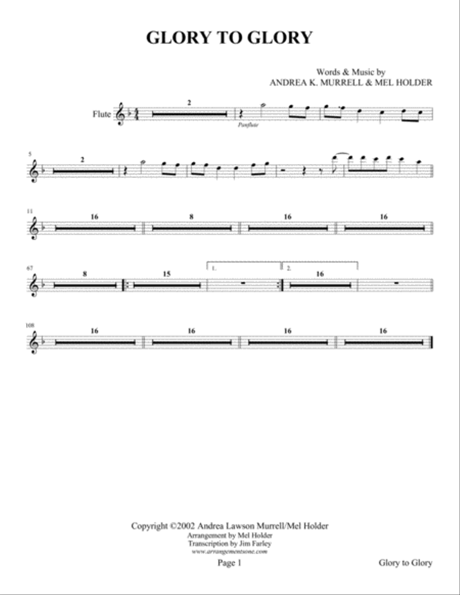 Glory To Glory ©2002 Glory To Glory ©2002 Piano, Vocal, Guitar scores gallery preview page 3