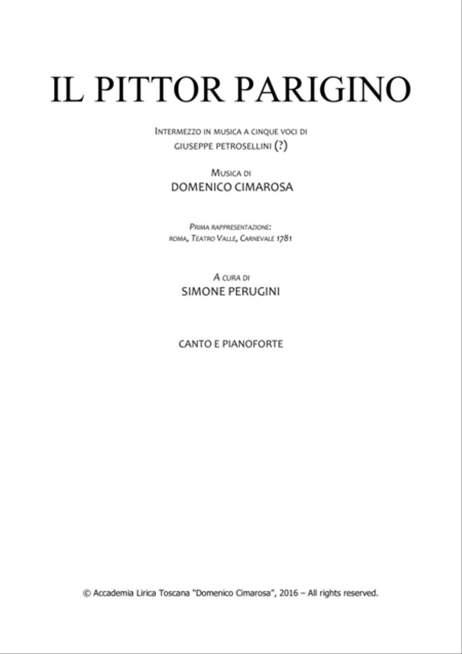 Il Pittor Parigino [Vocal Score] Small Ensemble scores gallery preview page 4