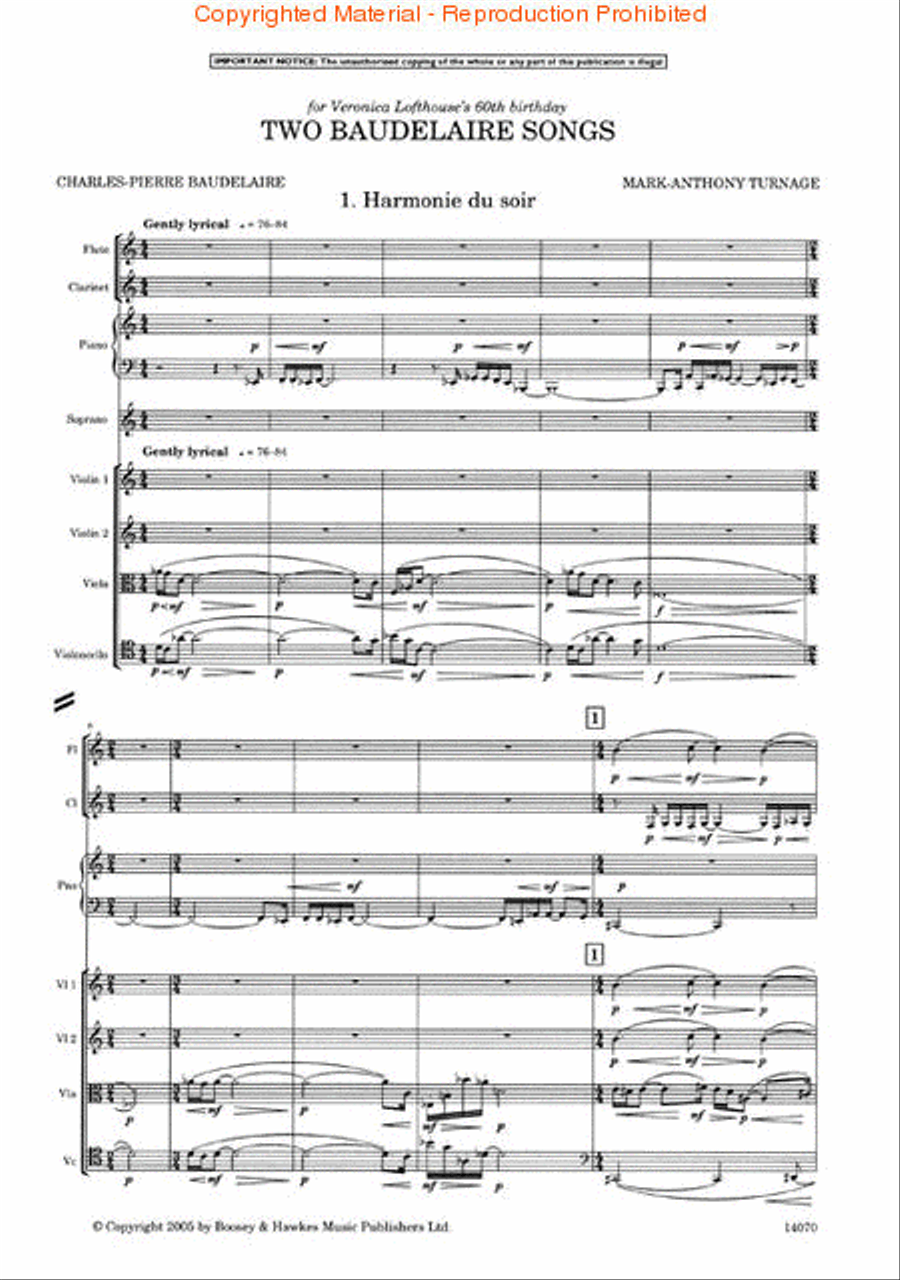 Two Baudelaire Songs Study Score scores gallery preview page 2