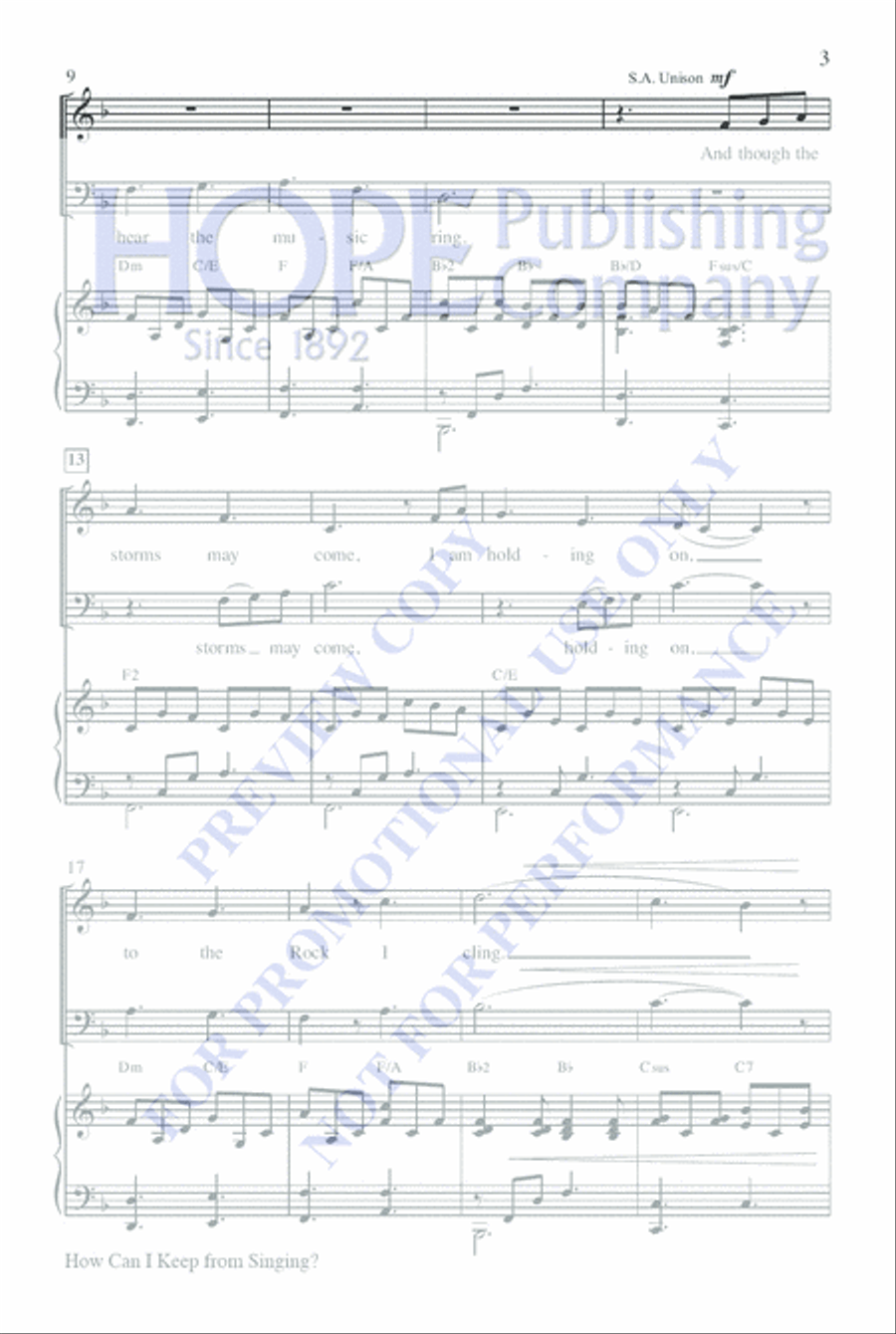 How Can I Keep From Singing? Choir scores gallery preview page 3