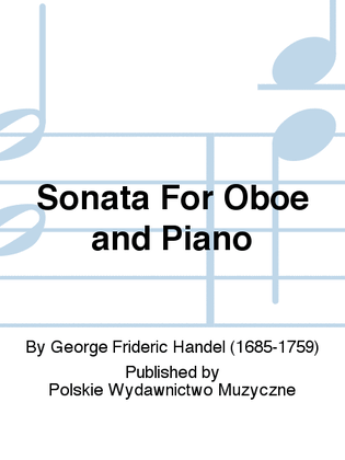 Book cover for Sonata For Oboe and Piano