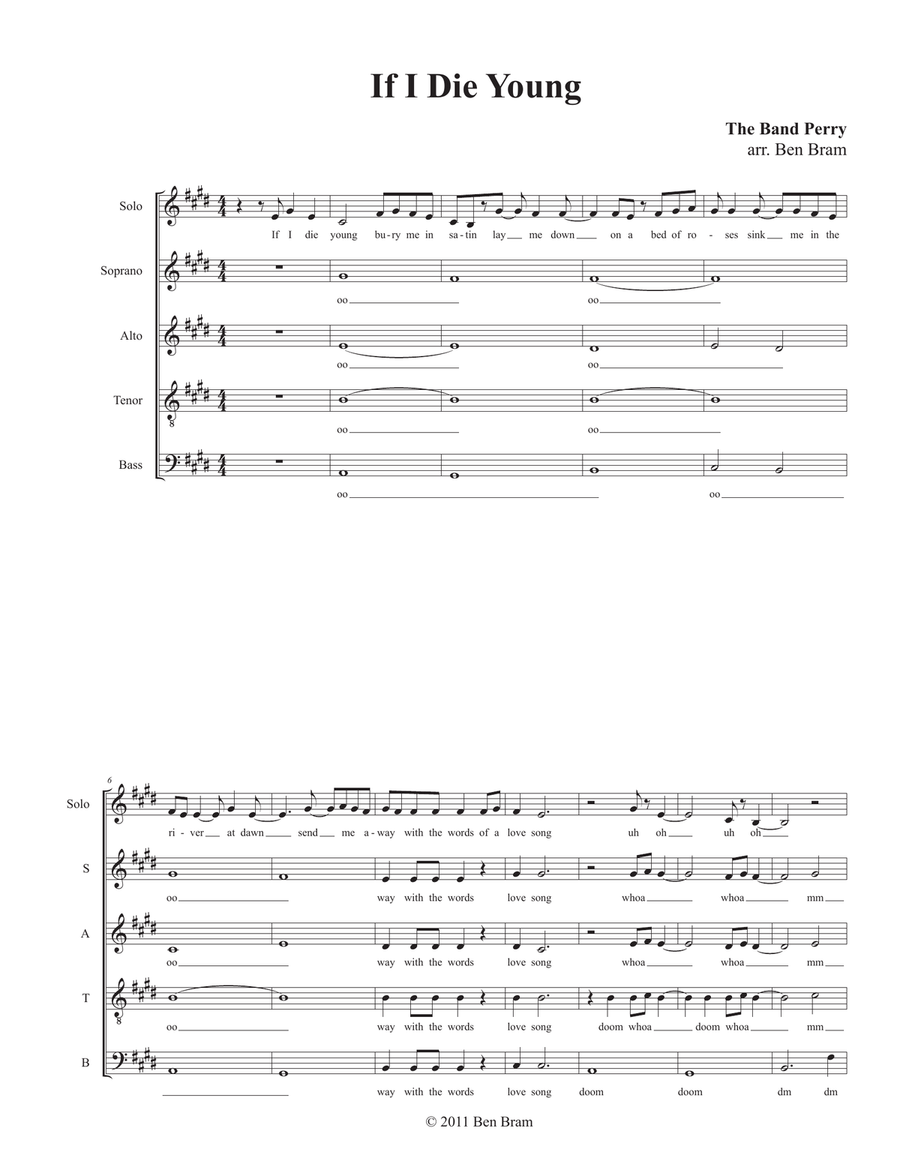 If I Die Young If I Die Young 4-Part scores gallery preview page 1