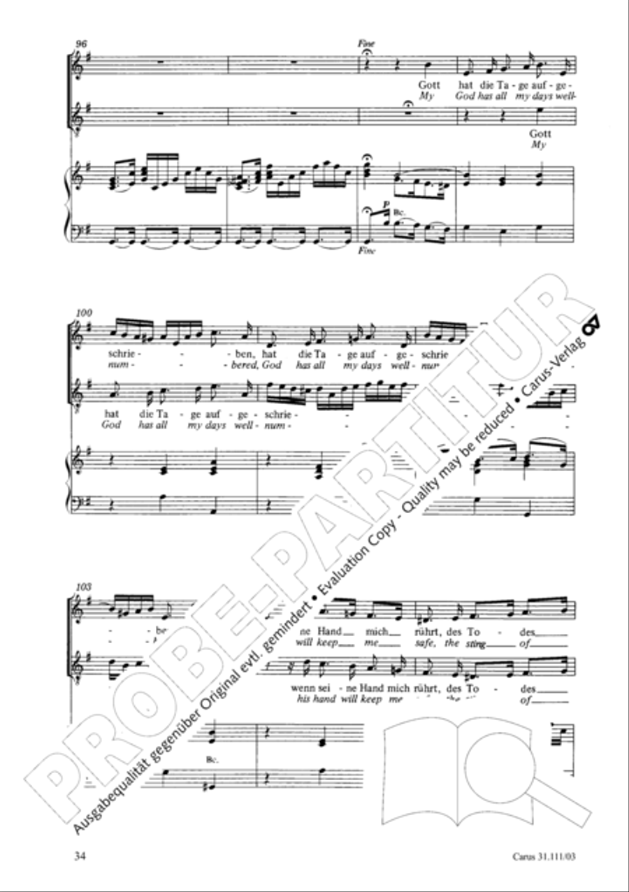 God's will is best, it shall be done (Was mein Gott will, das g'scheh allzeit) 4-Part scores gallery preview page 35