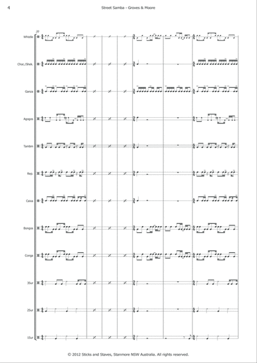 Street Samba Percussion Ensemble scores gallery preview page 6
