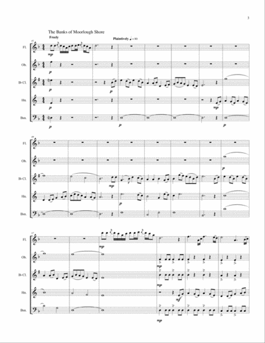 Emerald Isle - The Folk Songs of Ireland for Woodwind Quintet Woodwind Quintet scores gallery preview page 5