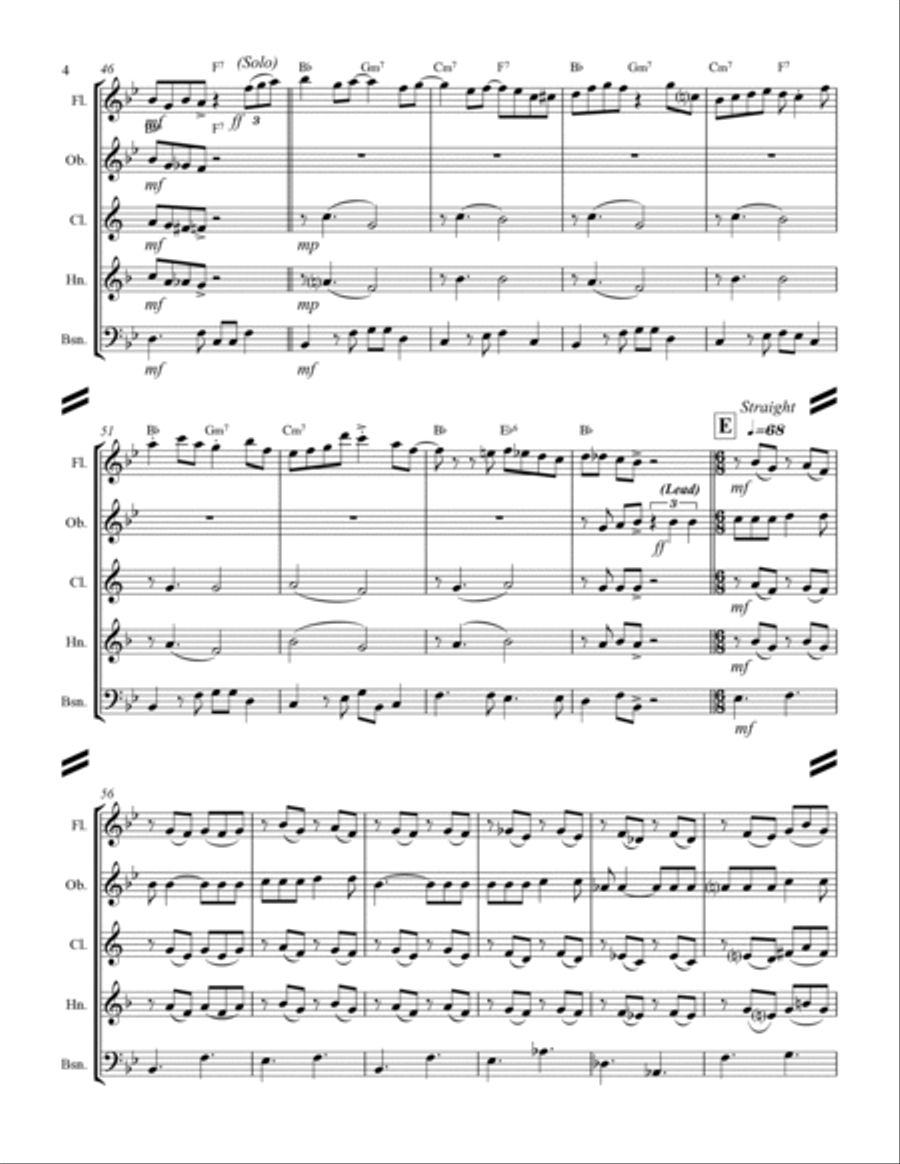 Blue Moon Blue Moon Woodwind Quintet scores gallery preview page 5