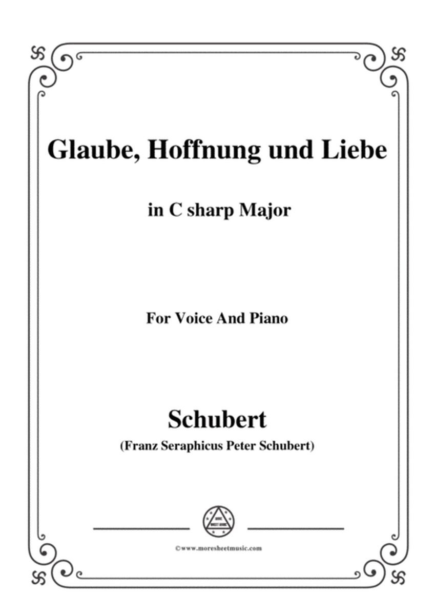 Schubert-Glaube,Hoffnung und Liebe,Op.97,in C sharp Major,for Voice&Piano image number null