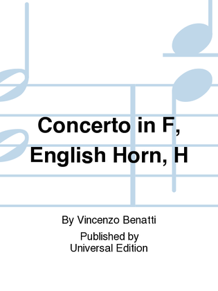 Book cover for Concerto in F, English Horn, H