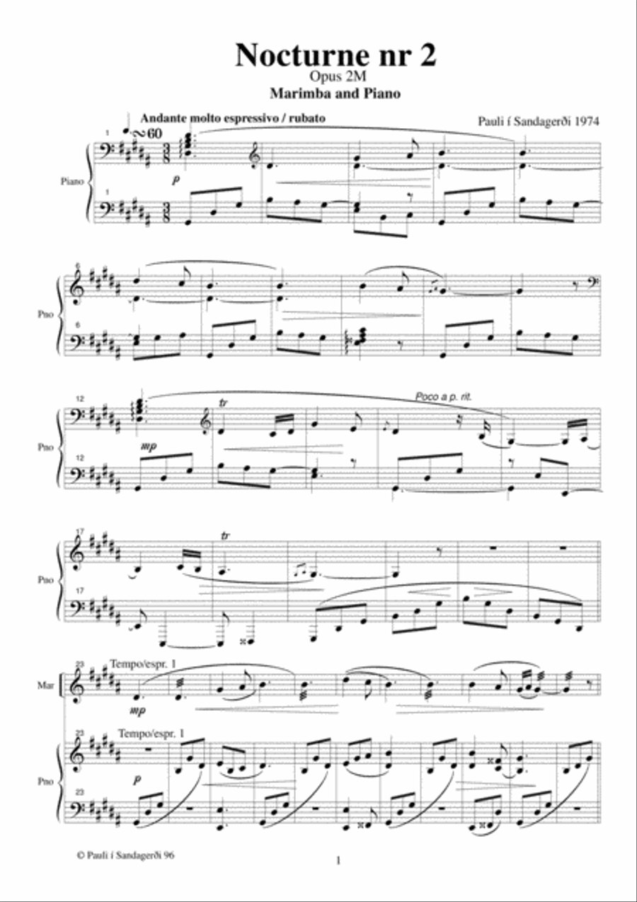 Nocturne nr 2 Nocturne nr 2 Piano scores gallery preview page 1