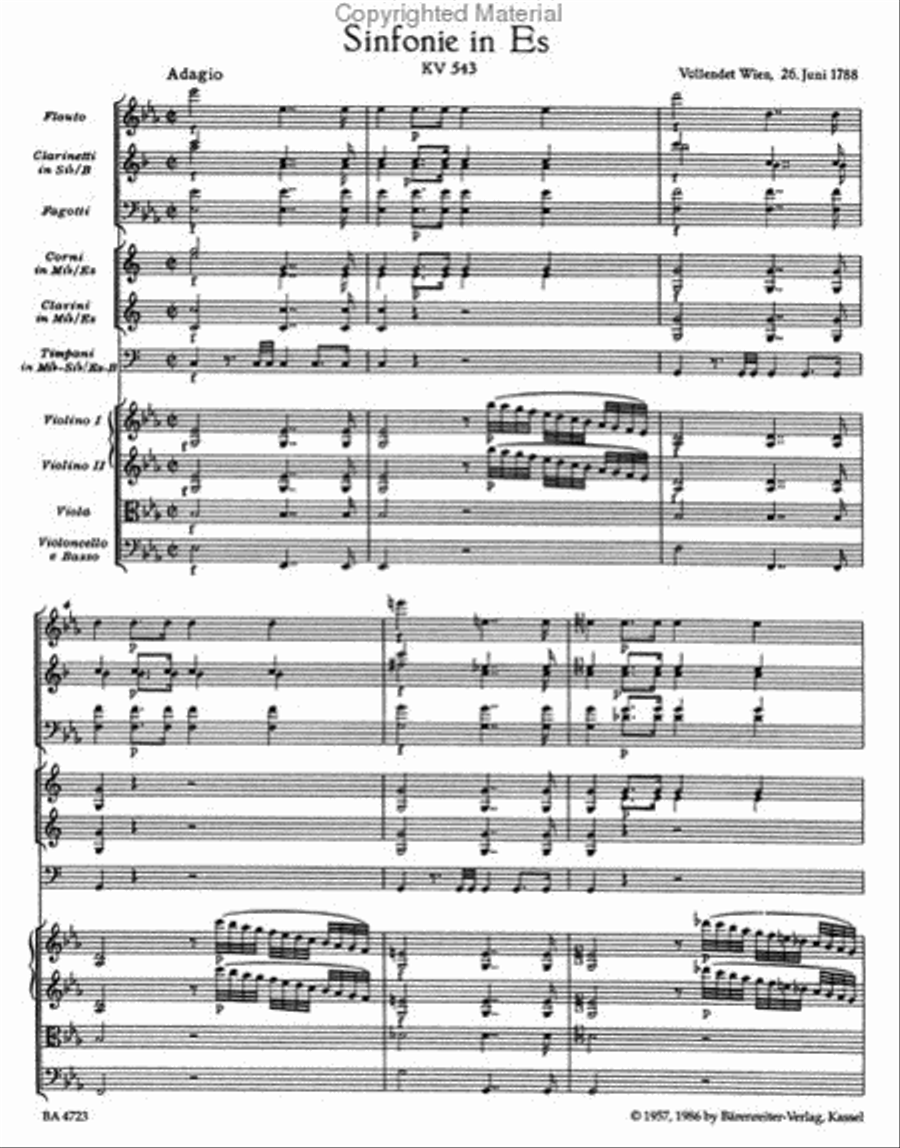 Symphony, No. 39 E flat major, KV 543 Violin scores gallery preview page 2
