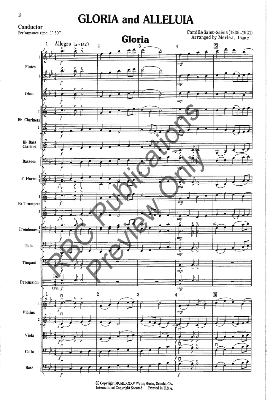 Gloria And Alleluia Full Orchestra scores gallery preview page 3