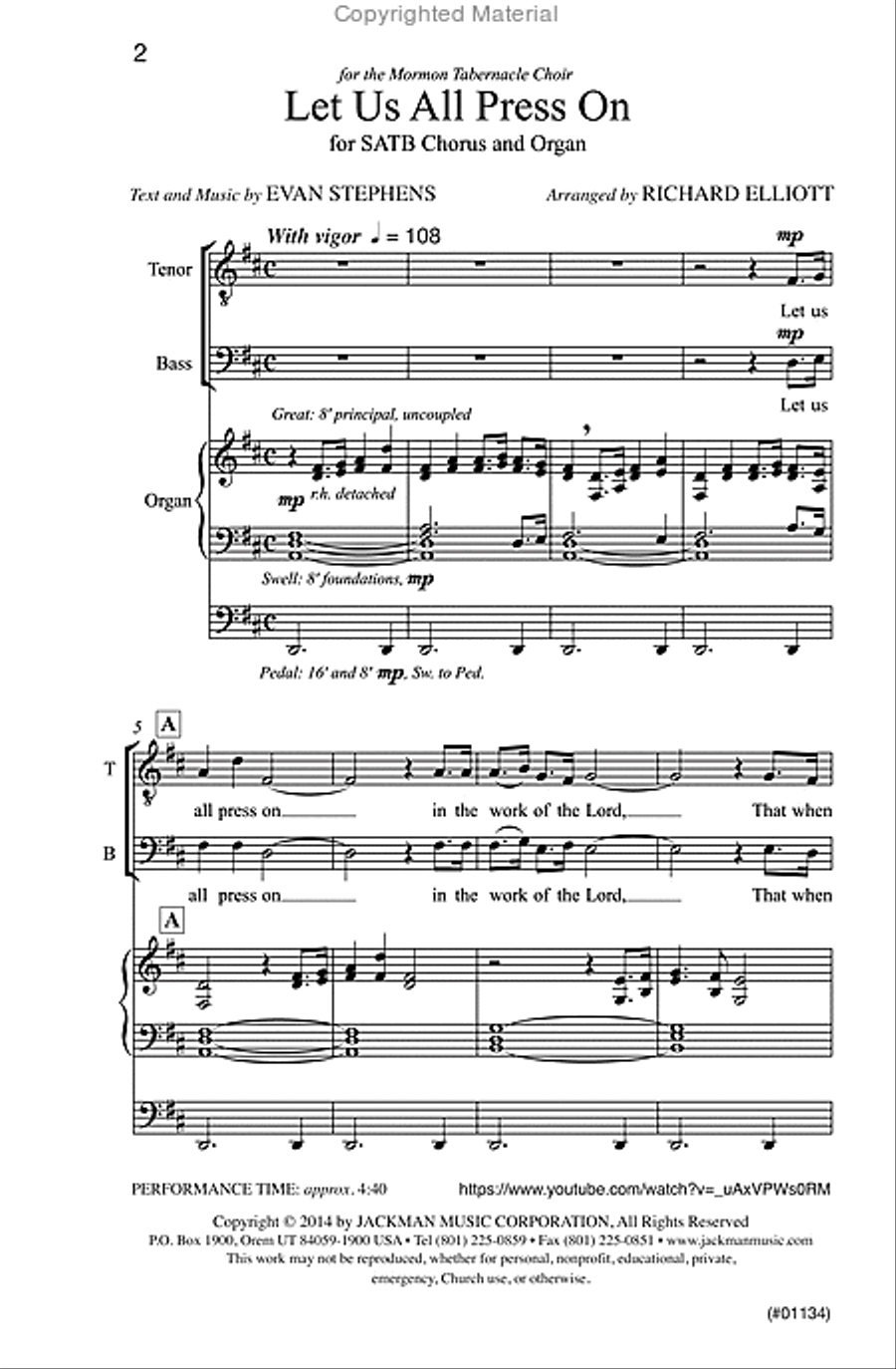 Let Us All Press On - SSAATTBB SSAATTBB scores gallery preview page 2