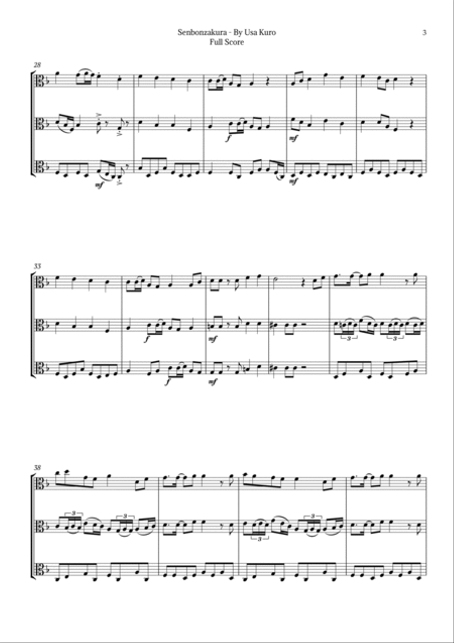 Senbonzakura String Trio scores gallery preview page 3