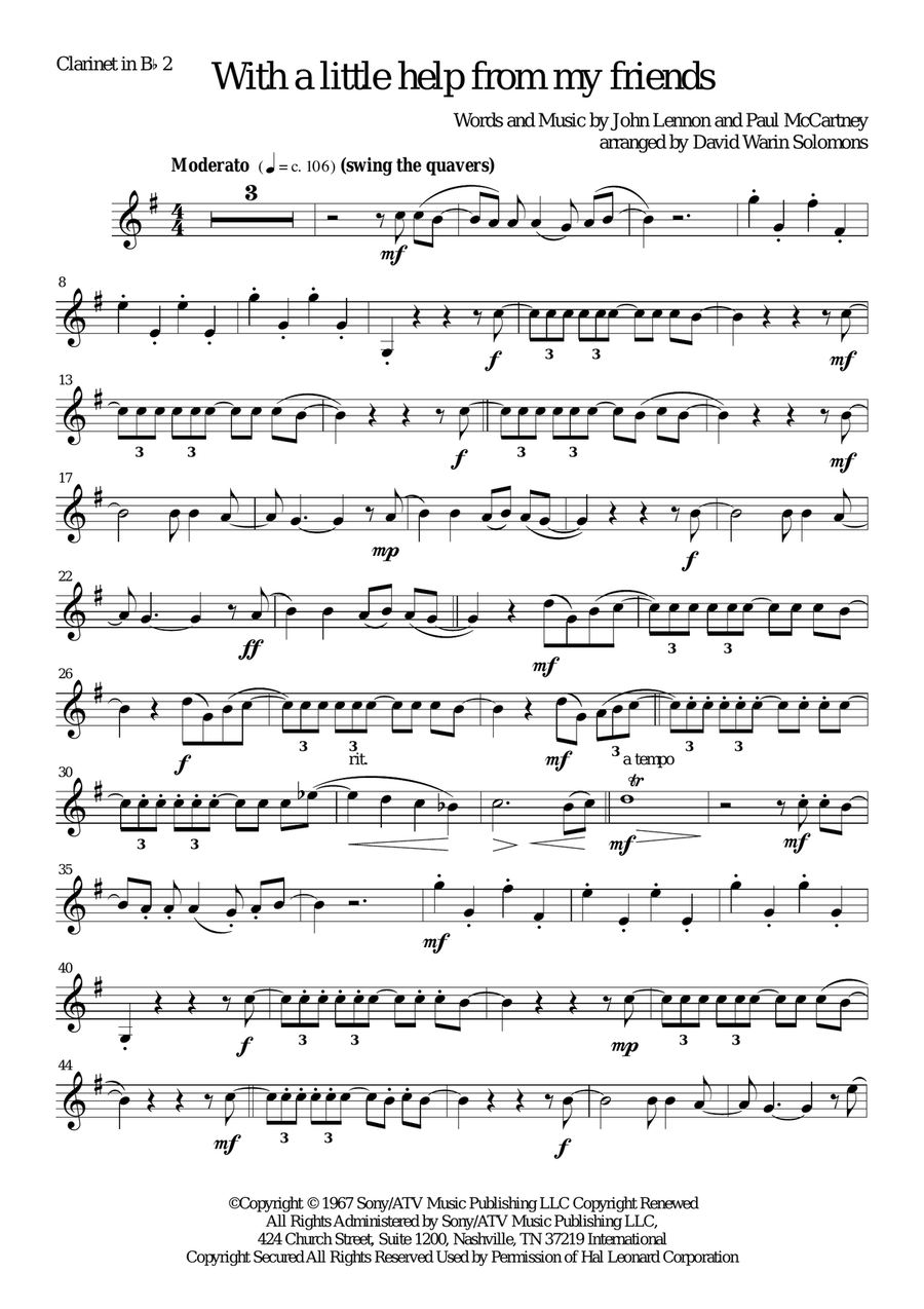 With A Little Help From My Friends Woodwind Trio scores gallery preview page 6