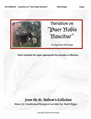 Book cover for Variation on "Puer Nobis Nascitur" (StA OV00172)