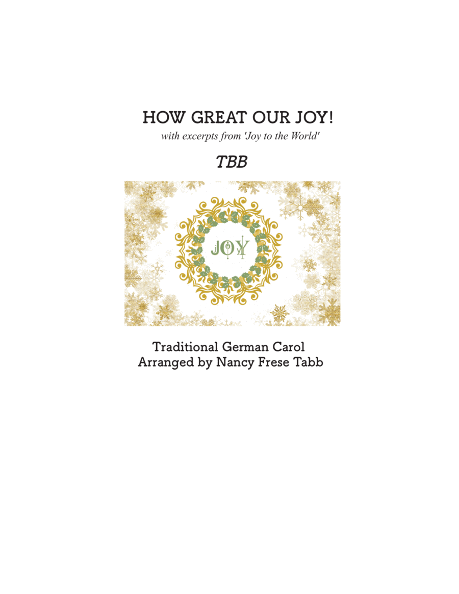 How Great Our Joy with excerpts from 'Joy to the World' arranged for TBB Choir image number null