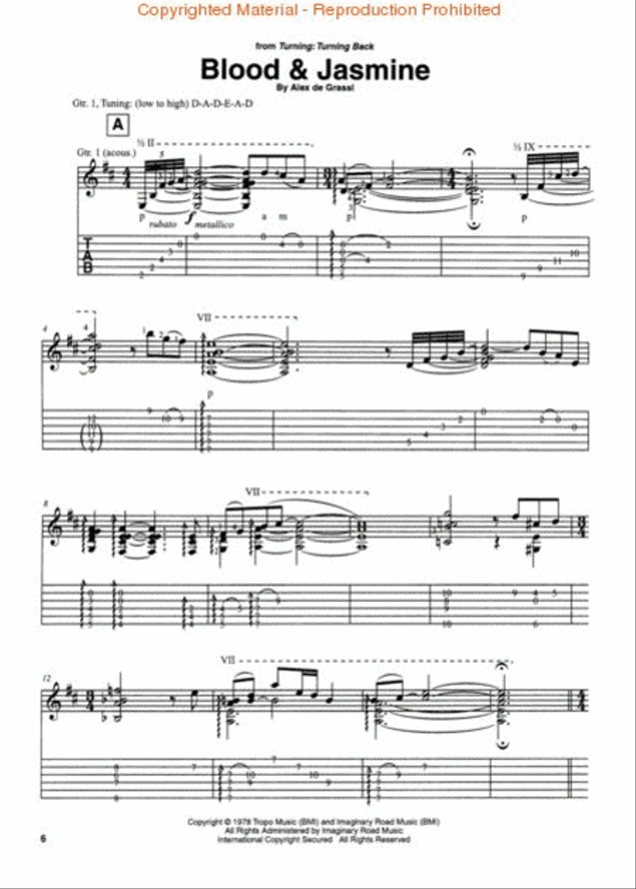 Best of Alex De Grassi Guitar Tablature scores gallery preview page 2