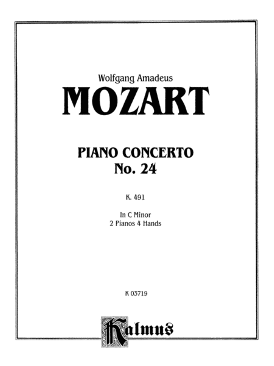 Mozart: Piano Concerto No. 24 in C Minor, K. 491 Piano scores gallery preview page 1