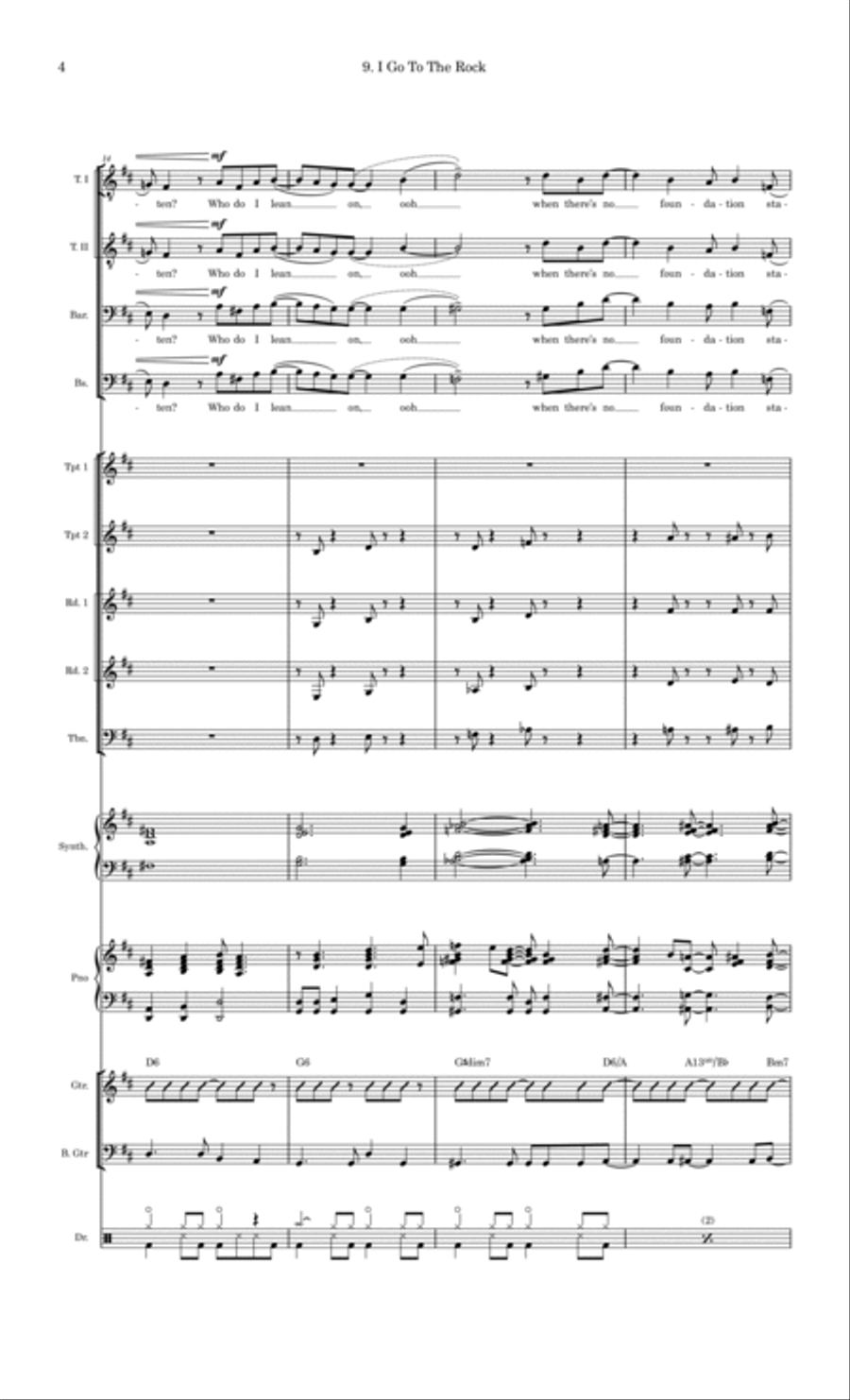 I Go To The Rock Large Ensemble scores gallery preview page 4