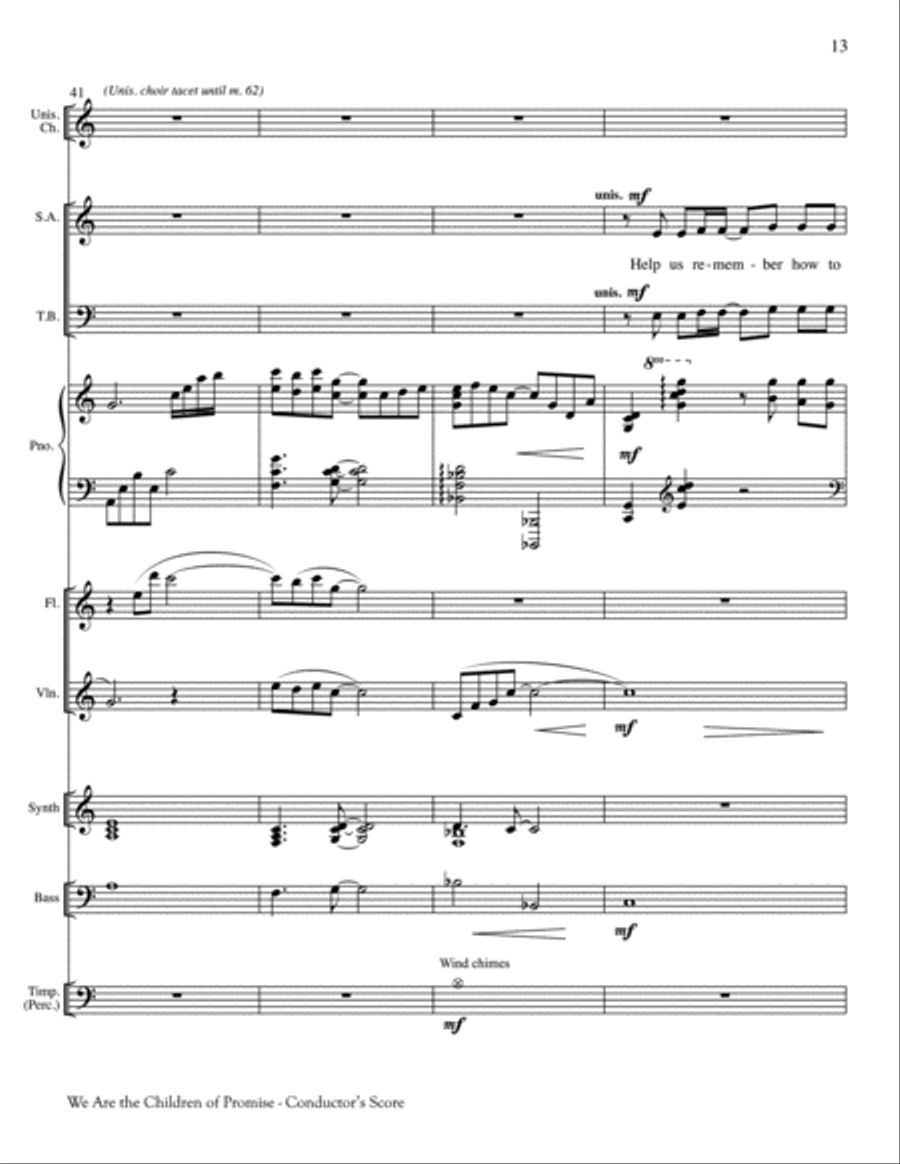 We Are the Children of Promise Unison Choir scores gallery preview page 13