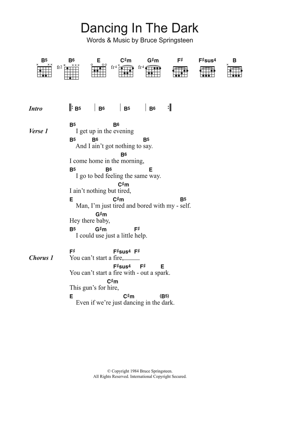 Dancing In The Dark Acoustic Guitar scores gallery preview page 1