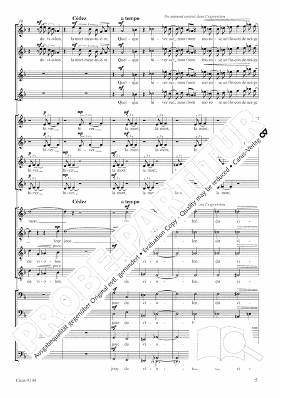 Des pas sur la neige Des pas sur la neige Choir scores gallery preview page 6