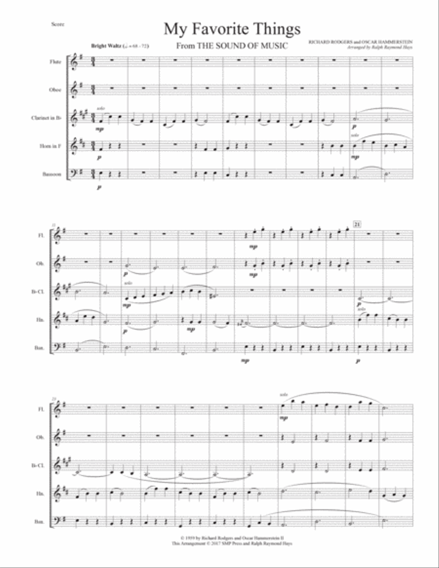 My Favorite Things Woodwind Quintet scores gallery preview page 2