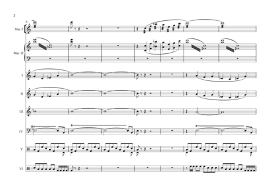 ARIRANG FANTASY for 2 Marimbas & 6 Percussionists Chamber Music scores gallery preview page 2
