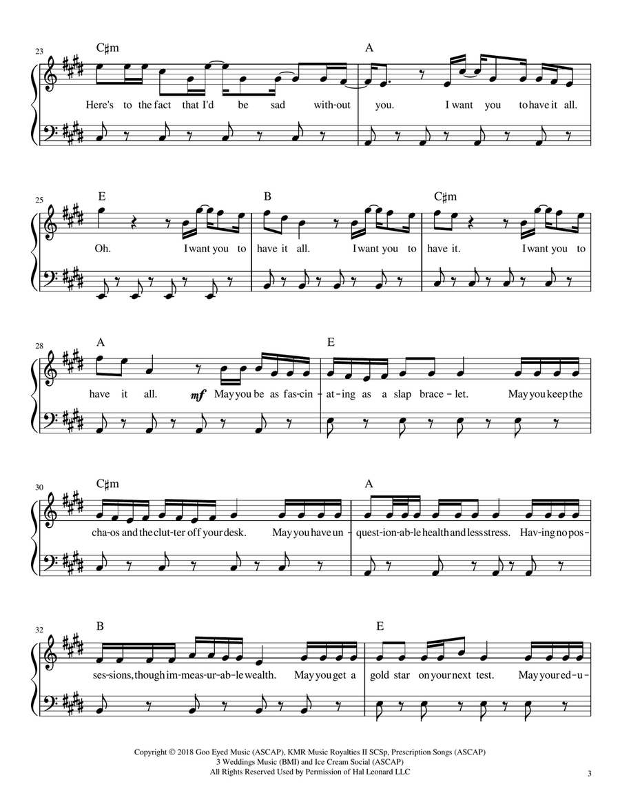 Have It All Piano, Vocal scores gallery preview page 3