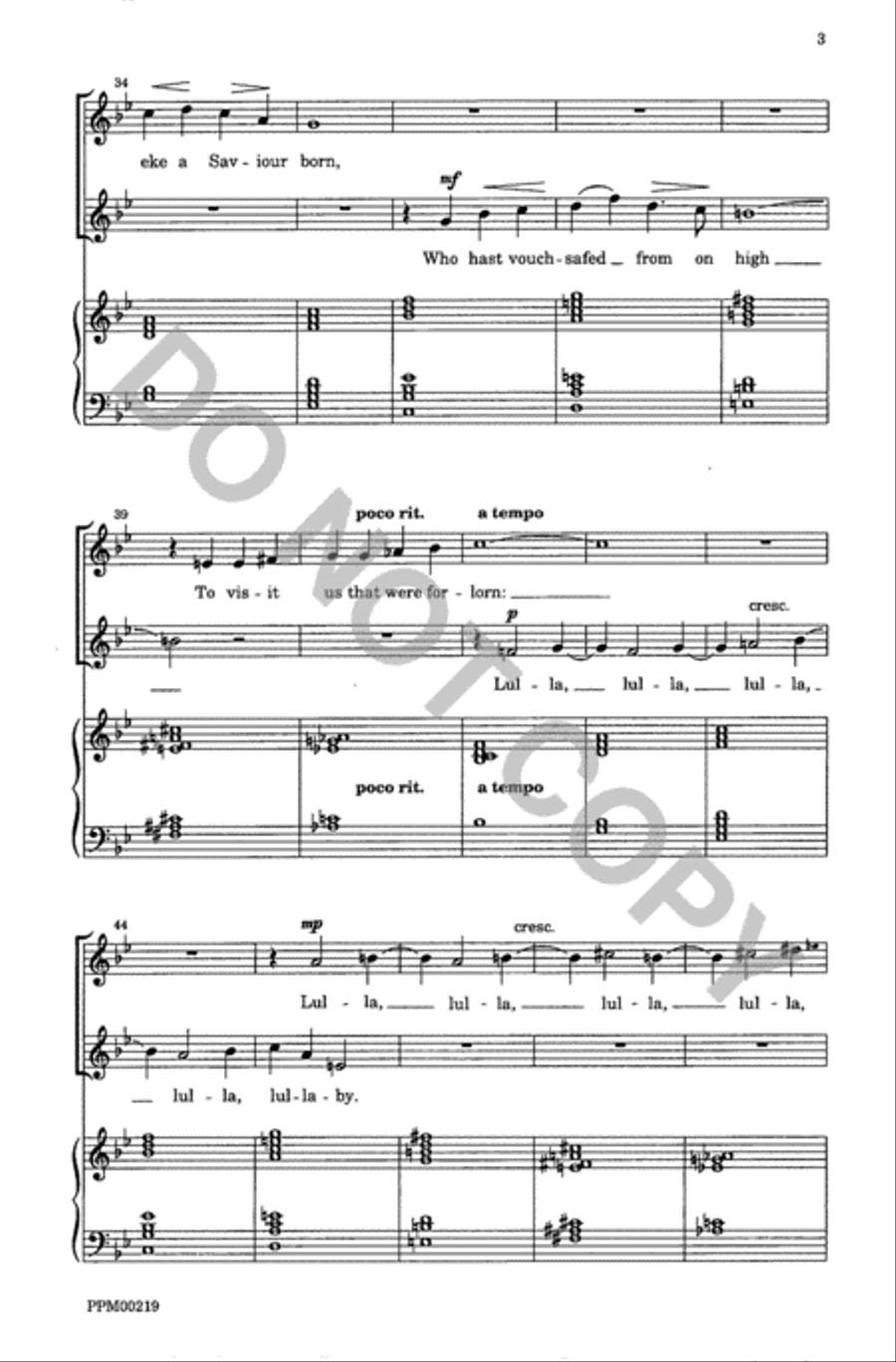 Sweet was the Song the Virgin Sang 2-Part scores gallery preview page 4