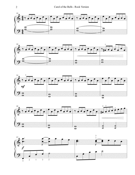 Carol of the Bells - Rock Version (Easy Piano) image number null
