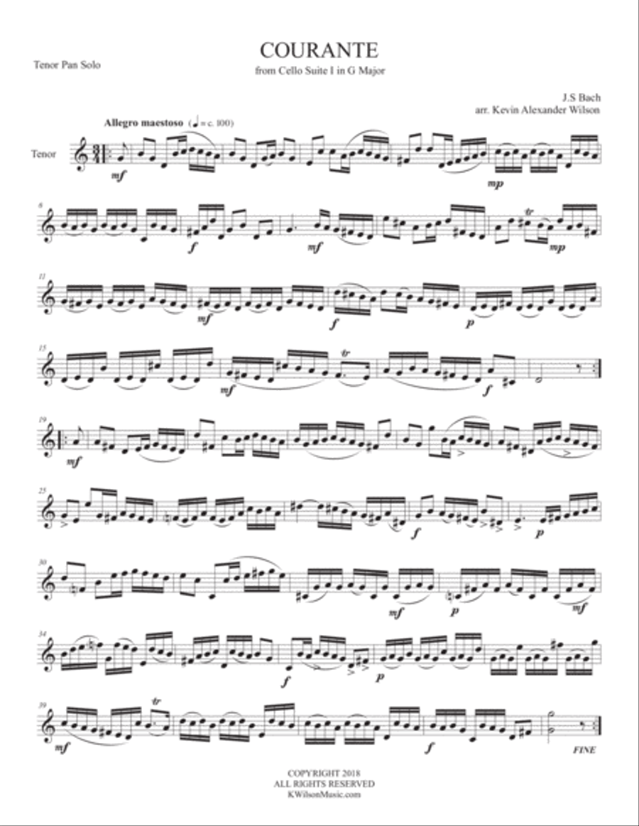 Courante in G Major Small Ensemble scores gallery preview page 1