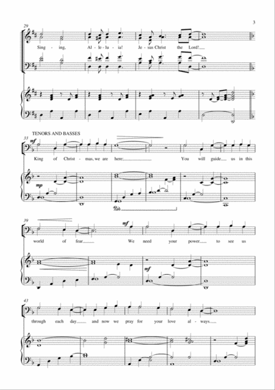 RÍ NOLLAG CHRISTMAS KING for SATB and PIANO 4-Part scores gallery preview page 5
