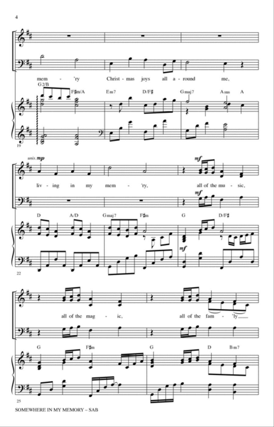 Somewhere In My Memory (arr. Mark Hayes) 3-Part scores gallery preview page 3