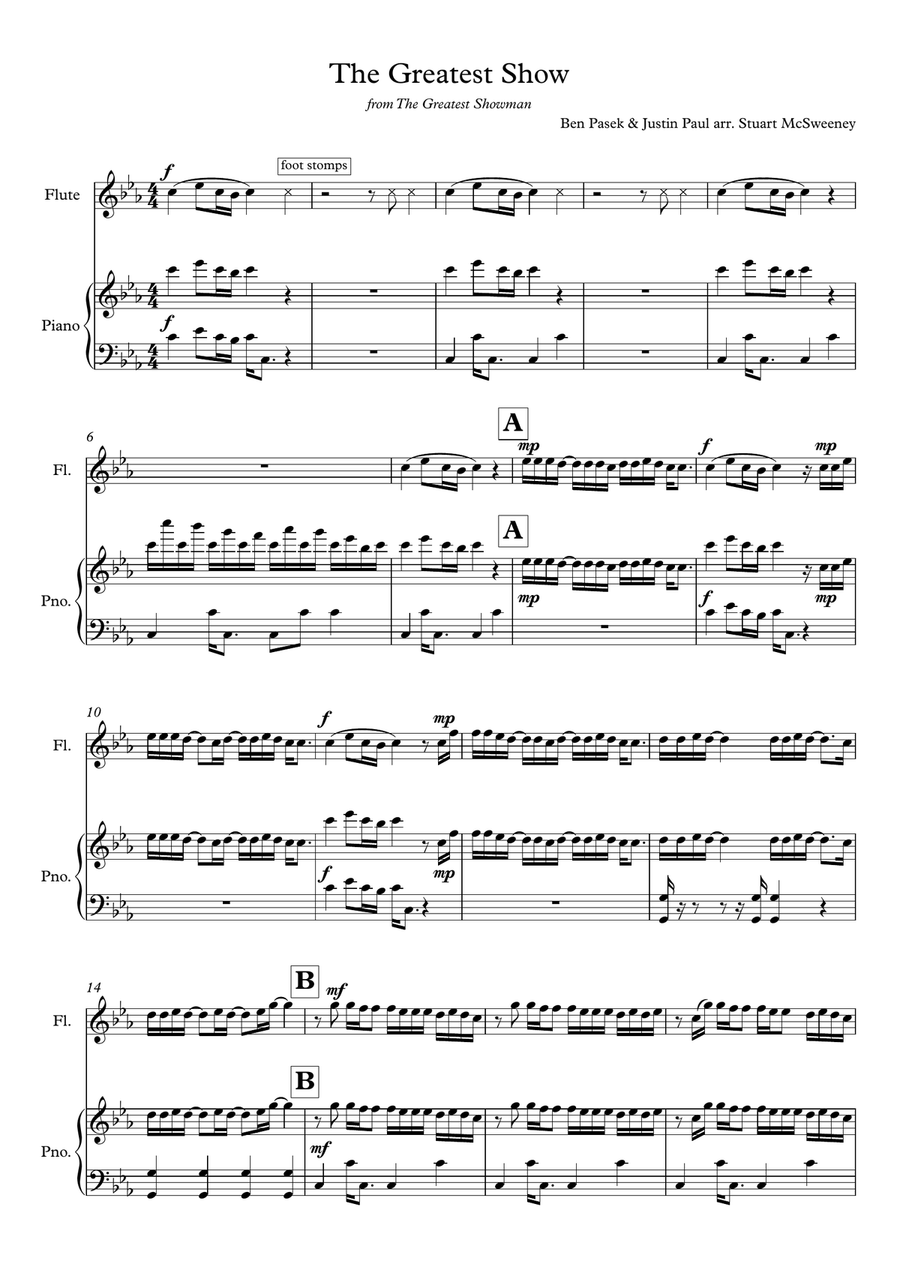 The Greatest Show The Greatest Show Flute Solo scores gallery preview page 2