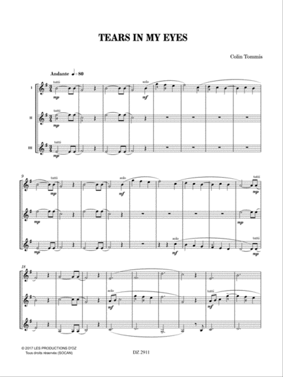 Tears in my Eyes Tears in my Eyes Guitar Ensemble scores gallery preview page 3